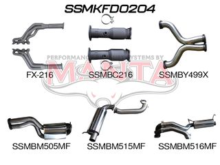 FG GT 5.0L V8 Sedan 3in L & R With Extractors Muffler/Muffler