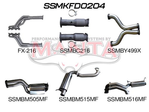 FG GT 5.0L V8 Sedan 3in L & R With Extractors Muffler/Muffler