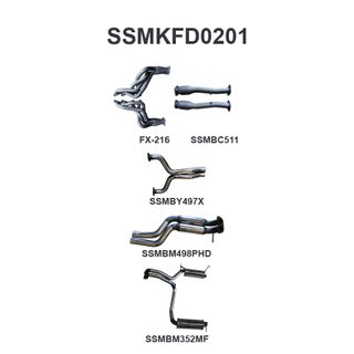 FG GT 5.0L V8 SDN 2.5in L & R With Extractors Hotdog/Muffler