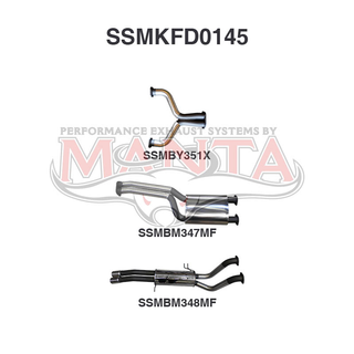 Ford BA BF V8 Ute 2.5in Dual CatBack Muffler/Muffler