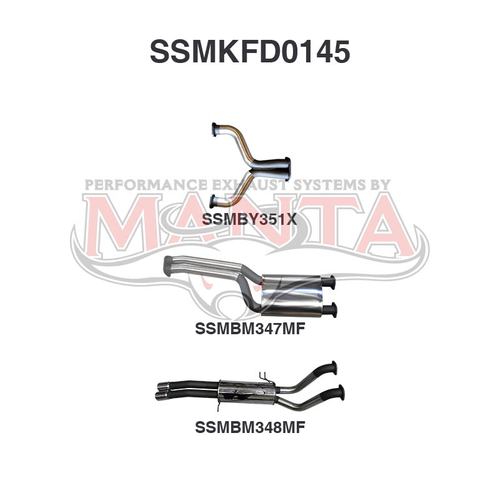 Ford BA BF V8 Ute 2.5in Dual CatBack Muffler/Muffler
