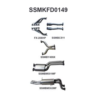 Ford BA BF V8 4V Ute 3in Dual With Extractors Muffler/Muffler
