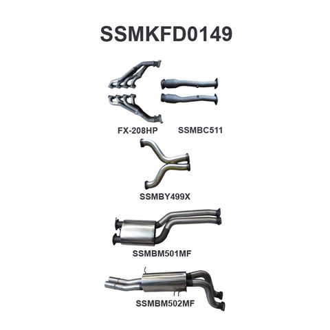 BA BF V8 4V Ute 3in Dual With Extractors Muffler/Muffler