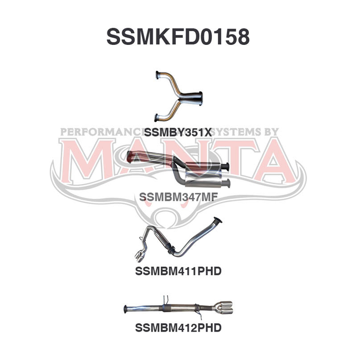 Ford BA BF V8 Ute 2.5in L & R CatBack Muffler/Hotdog