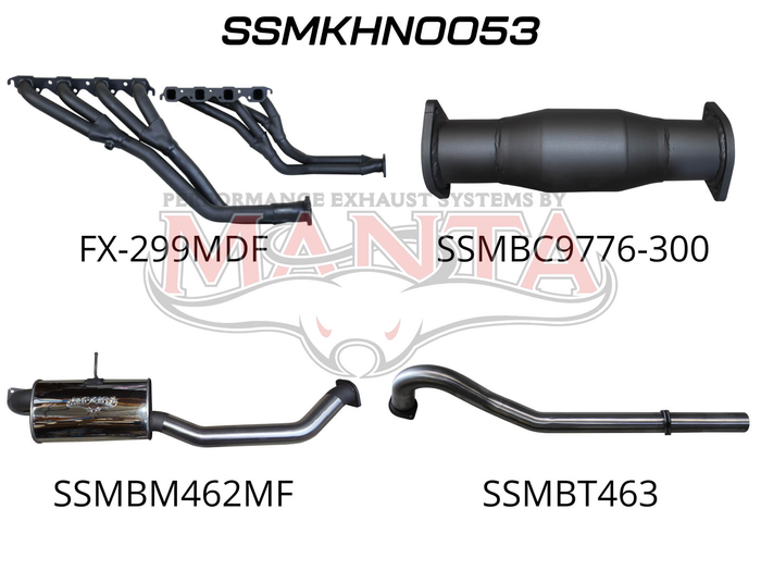 VN VP VR VS Sedan 5.0L Manual V8 3in With Extractors Tailpipe