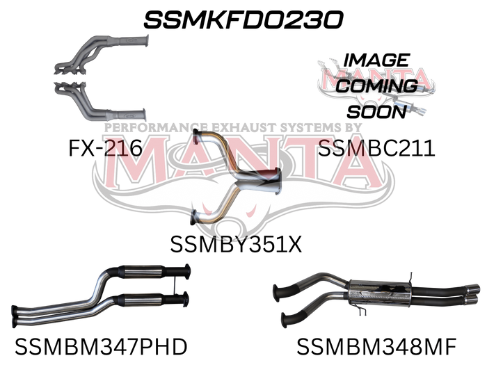 FG 5.0L V8 Ute 2.5in Dual With Extractors Muffler/Muffler