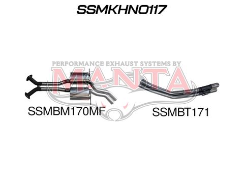Holden Commodore VT - VZ V8 Sedan 2.5in Dual Catback Muffler/Tailpipe