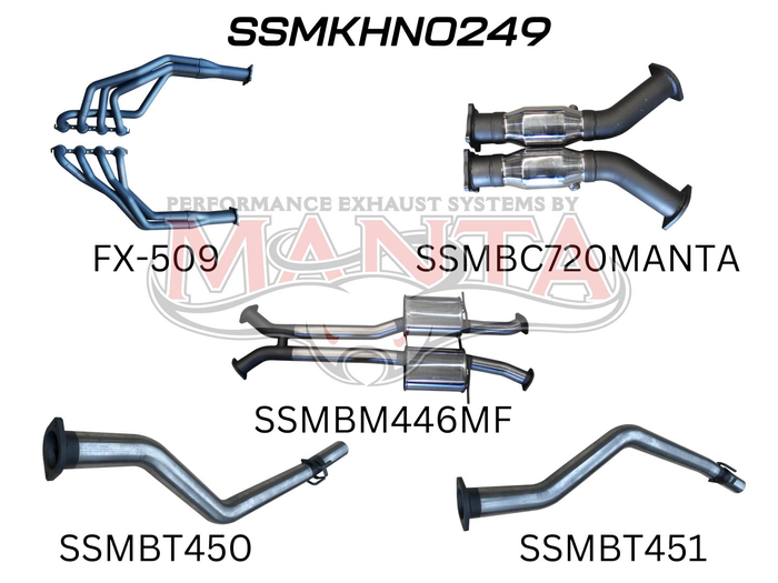 VU VY VZ V8 Ute 3in L & R With 1 7/8 in Extractors Muffler/Tailpipe