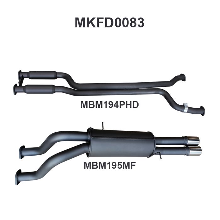 Ford Falcon AU V8 Ute 2.5in Dual Catback Hotdog/Muffler