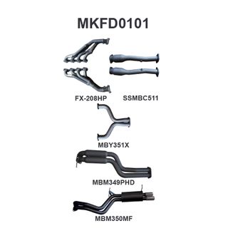 Ford BA BF V8 4V Sedan 2.5in Dual With Extractors Hotdog/Muffler