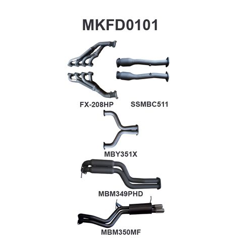 Ford BA BF V8 4V Sedan 2.5in Dual With Extractors Hotdog/Muffler