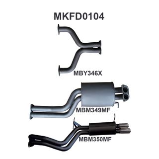 Ford BA BF V8 Sedan 2.5in Dual CatBack Muffler/Muffler