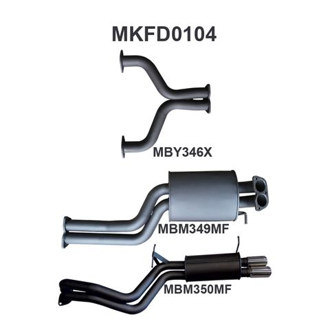 Ford BA BF V8 Sedan 2.5in Dual CatBack Muffler/Muffler