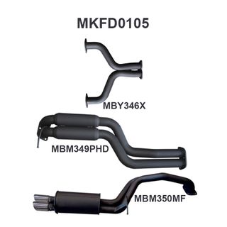 Ford BA BF V8 Sedan 2.5in Dual CatBack Hotdog/Muffler