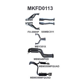 Ford BA BF V8 4V Sedan 2.5in L & R With Extractors Hotdog/Muffler