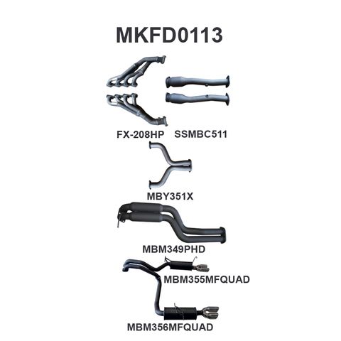 BA BF V8 4V Sedan 2.5in L & R With Extractors Hotdog/Muffler