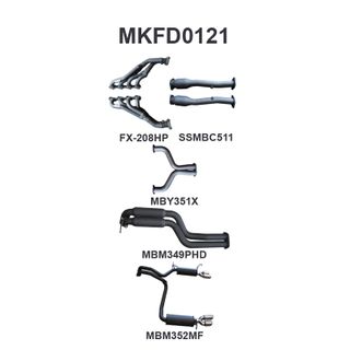 Ford BF GT V8 4V Sedan 2.5in L & R With Extractors Hotdog/Muffler