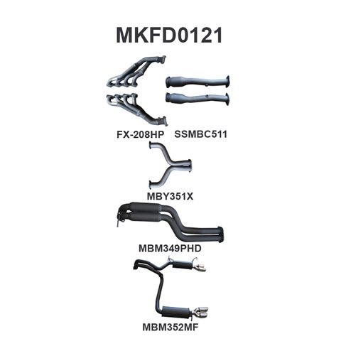 Ford BF GT V8 4V Sedan 2.5in L & R With Extractors Hotdog/Muffler
