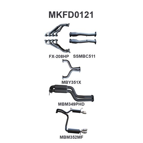 BF GT V8 4V Sedan 2.5in L & R With Extractors Hotdog/Muffler