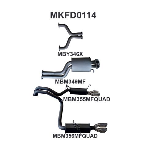 Ford BA BF V8 Sedan 2.5in L & R CatBack Muffler/Muffler