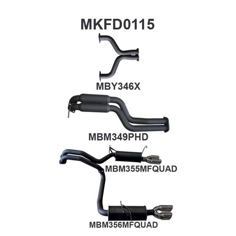 BA BF V8 Sedan 2.5in L & R CatBack Hotdog/Muffler