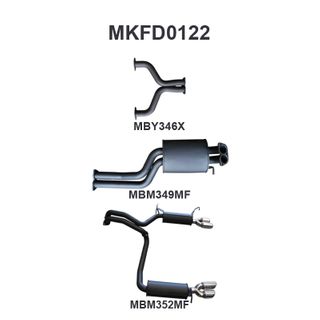 Ford BF GT V8 Sedan 2.5in L & R CatBack Muffler/Muffler