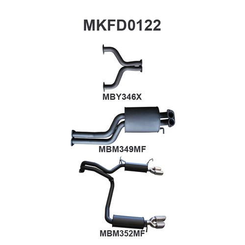 Ford BF GT V8 Sedan 2.5in L & R CatBack Muffler/Muffler