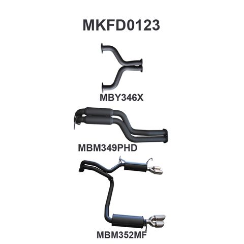 Ford BF GT V8 Sedan 2.5in L & R CatBack Hotdog/Muffler