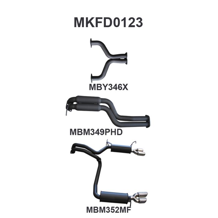 Ford BF GT V8 Sedan 2.5in L & R CatBack Hotdog/Muffler