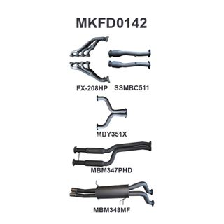 Ford BA BF V8 4V Ute 2.5in Dual With Extractors Hotdog/Muffler