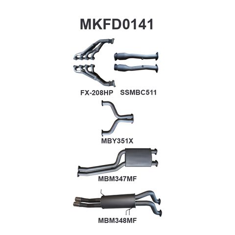 BA BF V8 4V Ute 2.5in Dual With Extractors Muffler/Muffler