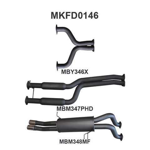 Ford BA BF V8 Ute 2.5in Dual CatBack Hotdog/Muffler