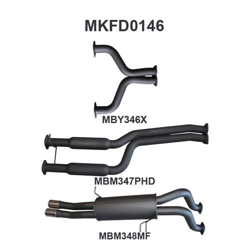 Ford BA BF V8 Ute 2.5in Dual CatBack Hotdog/Muffler