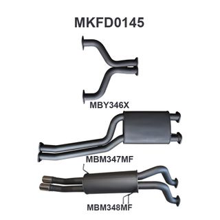 Ford BA BF V8 Ute 2.5in Dual CatBack Muffler/Muffler