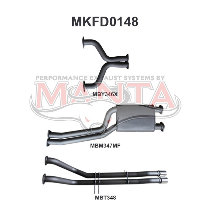 BA BF V8 Ute 2.5in Dual CatBack Muffler/Tailpipe