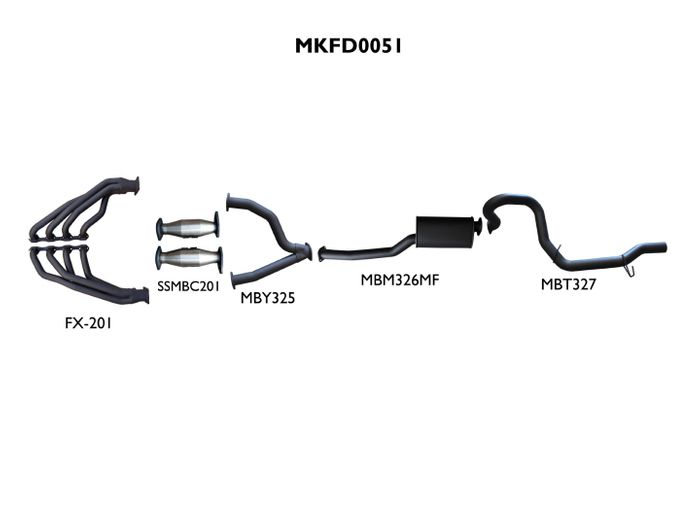 Falcon AU V8 Sedan 3in With Extractors Muffler/Tailpipe