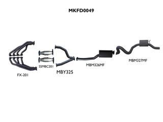 Ford Falcon AU LIVE AXLE V8 Sedan 3in With Extractors Muffler/Muffler