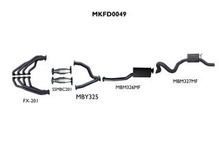 Falcon AU LIVE AXLE V8 Sedan 3in With Extractors Muffler/Muffler