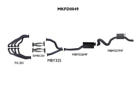 Ford Falcon AU LIVE AXLE V8 Sedan 3in With Extractors Muffler/Muffler