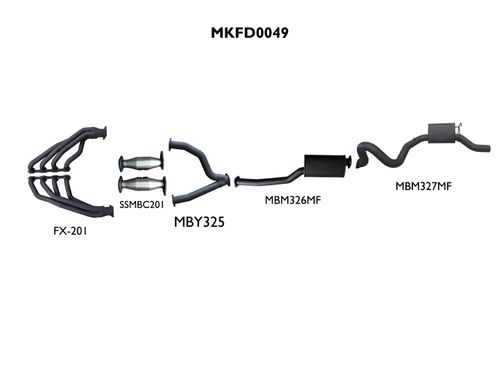 Ford Falcon AU LIVE AXLE V8 Sedan 3in With Extractors Muffler/Muffler