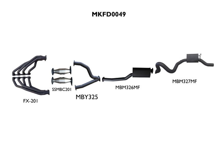 Ford Falcon AU LIVE AXLE V8 Sedan 3in With Extractors Muffler/Muffler
