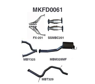 Ford Falcon AU V8 IRS Sedan 3in With Extractors Muffler/Tailpipe