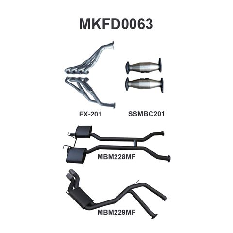 Falcon AU V8 IRS SDN 2.5in Dual With Extractors Muffler