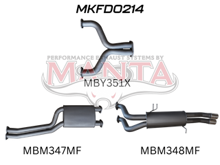 Ford FG V8 Ute 2.5in Dual CatBack Muffler/Muffler