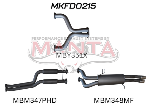 Ford FG V8 Ute 2.5in Dual CatBack Hotdog/Muffler
