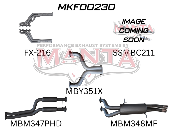 FG 5.0L V8 Ute 2.5in Dual With Extractors Muffler/Muffler