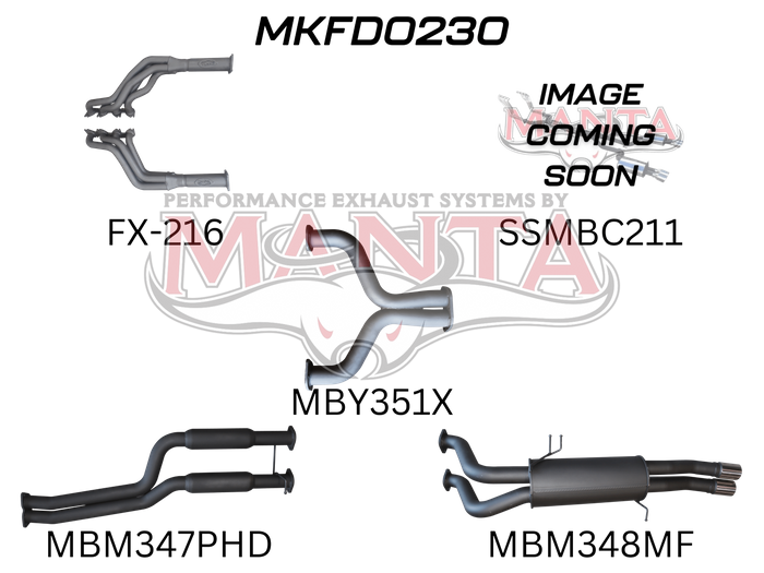 Ford FG 5.0L V8 Ute 2.5in Dual With Extractors Muffler/Muffler