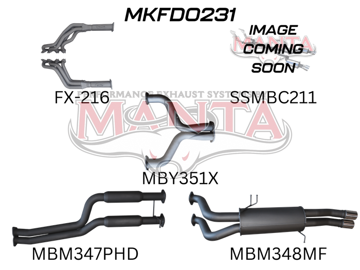 Ford FG 5.0L V8 Ute 2.5in Dual With Extractors Hotdog/Muffler