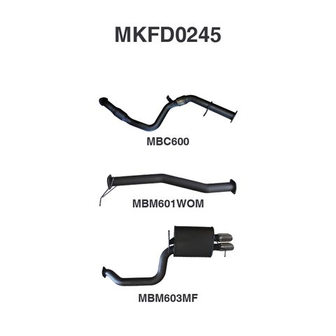 Ford Territory SZ 2.7L Cat, Pipe only centre, & Twin Exit Muffler in rear