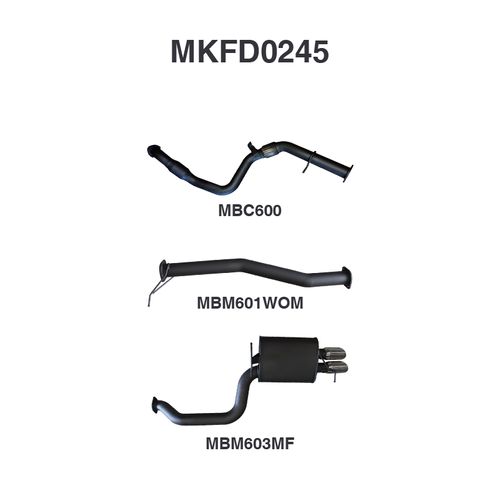 Ford Territory SZ 2.7L Cat, Pipe only centre, & Twin Exit Muffler in rear